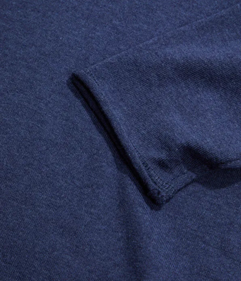 Mens Knitted Pullover Crew in Navy