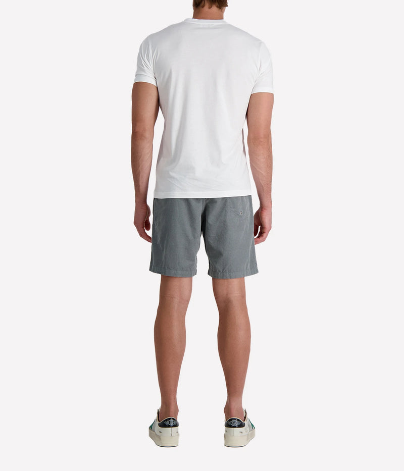 Hartford long-fit corduroy shorts in olive green with an elastic drawstring waistband and relaxed silhouette, made from 100% organic cotton for breathable summer comfort.