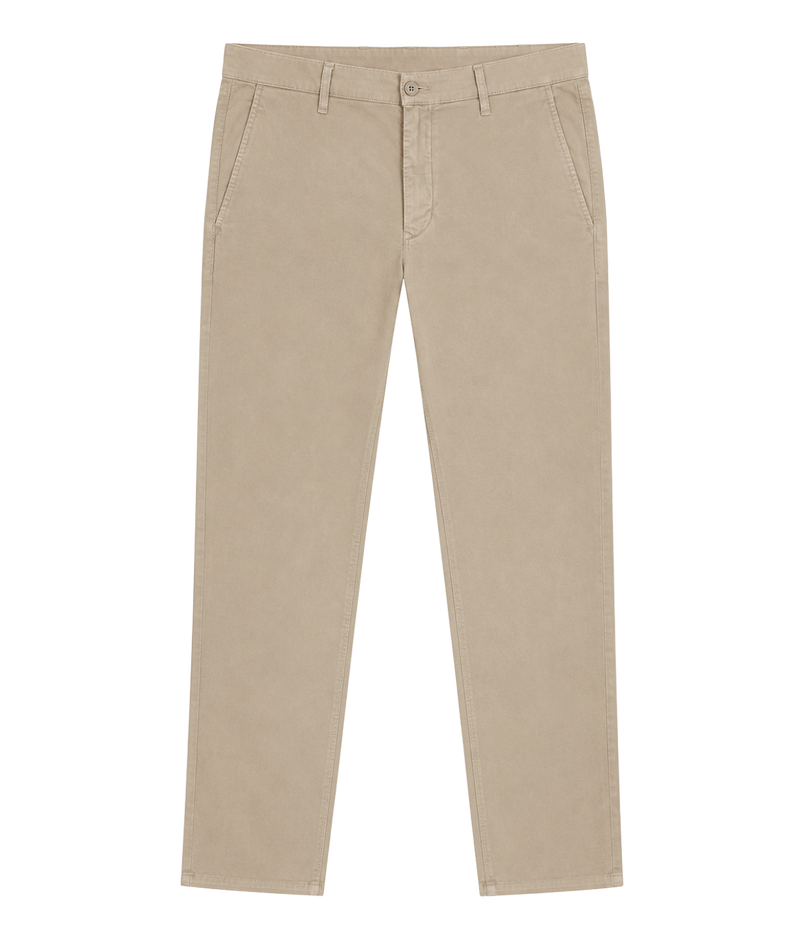 AG Kullen Trouser Light Truffle Flat Lay Front View Slim Fit Stretch Trouser