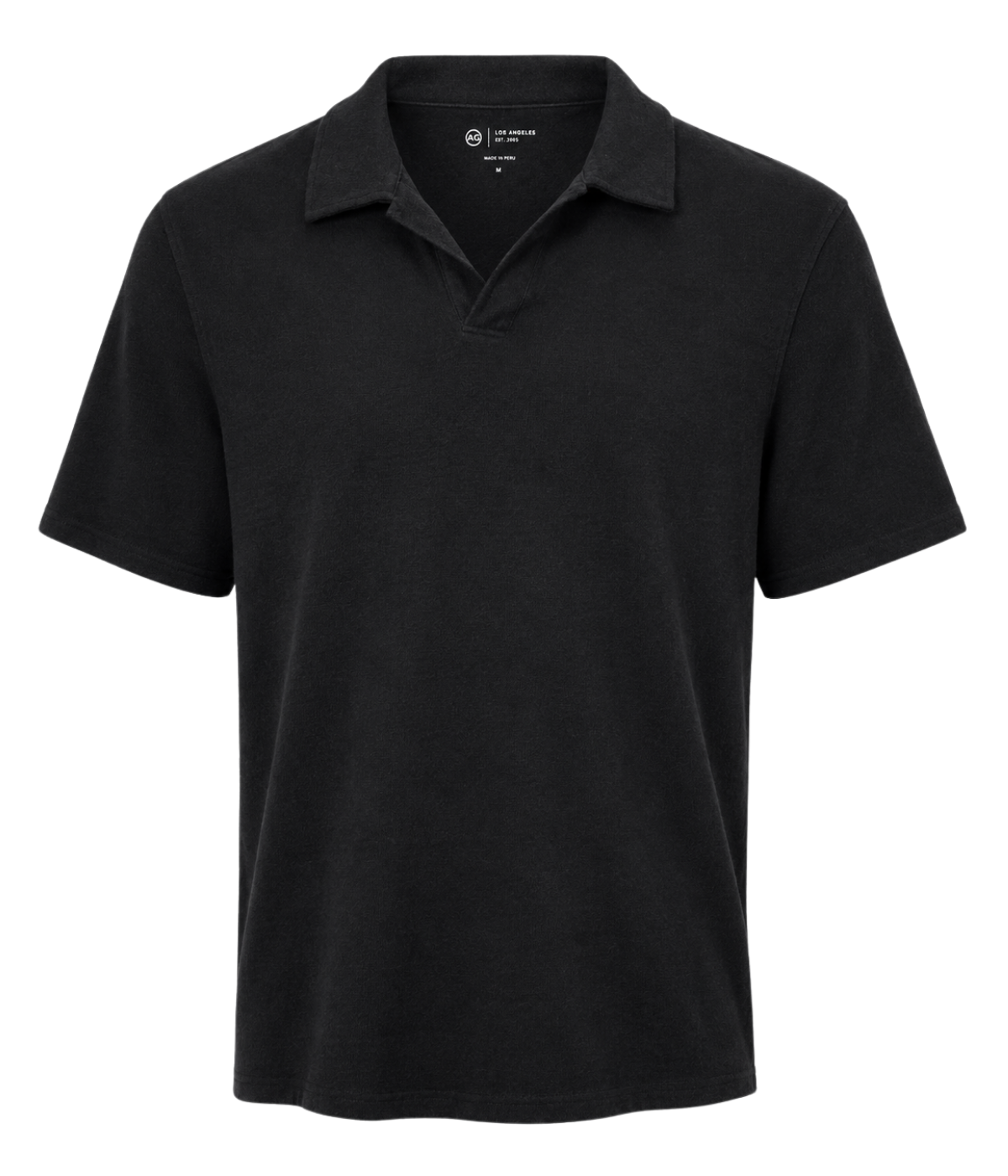 AG Jeans Bryce Johnny Collar in True Black – Ghost Mannequin Cotton Johnny Collar Polo Shirt