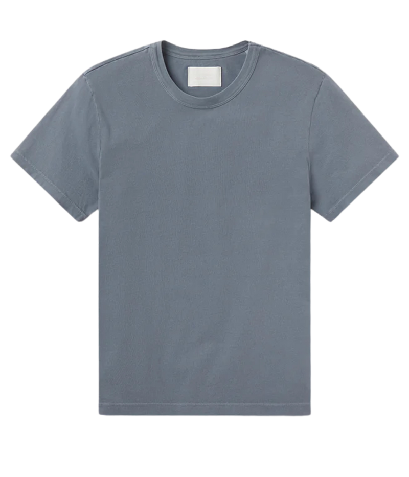 Citizens of Humanity Everyday Tee Organic Cotton T-Shirt in Stone Blue front flat lay featuring a crew neck.