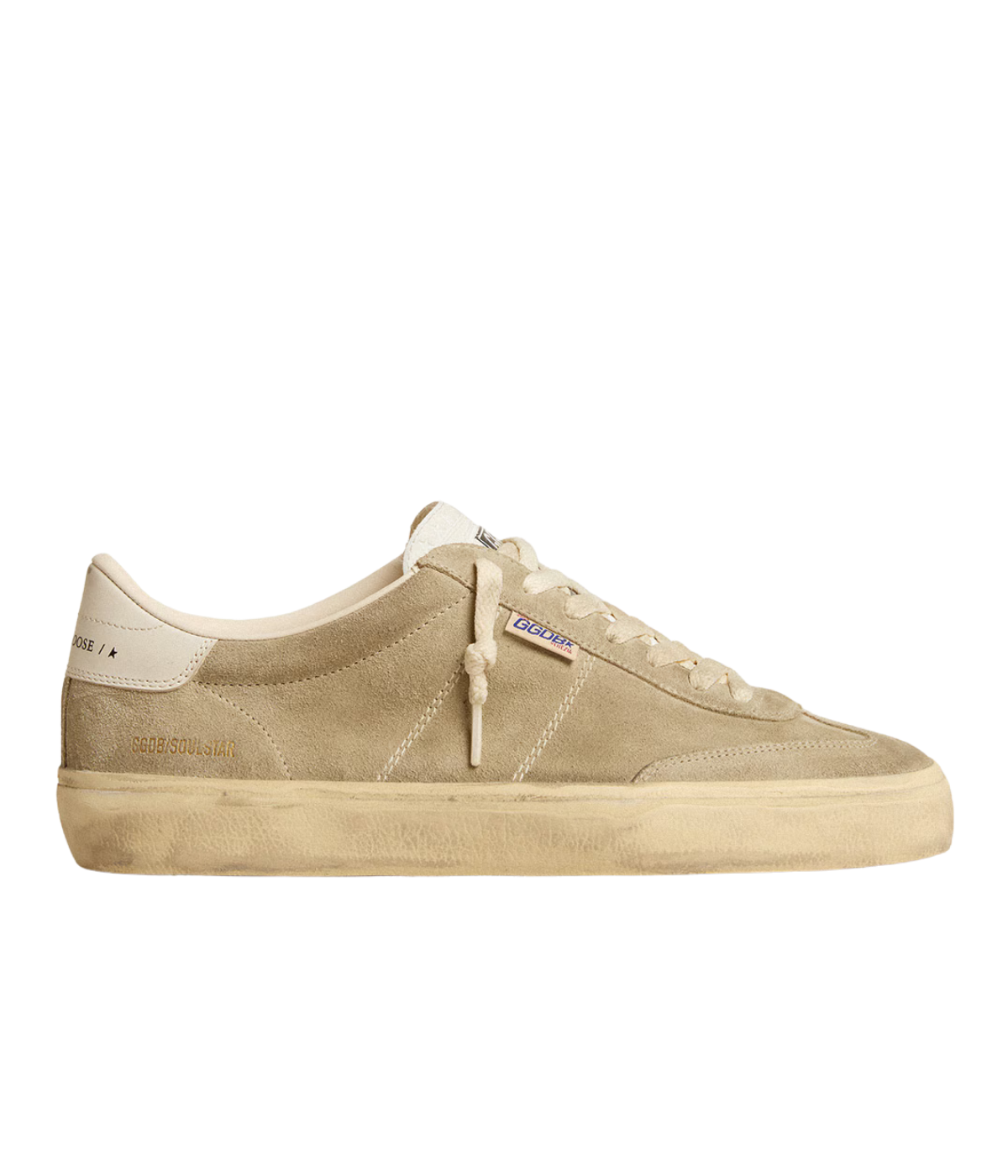 Golden Goose Soul Star Sneaker in Taupe & Milk - Side Shot
