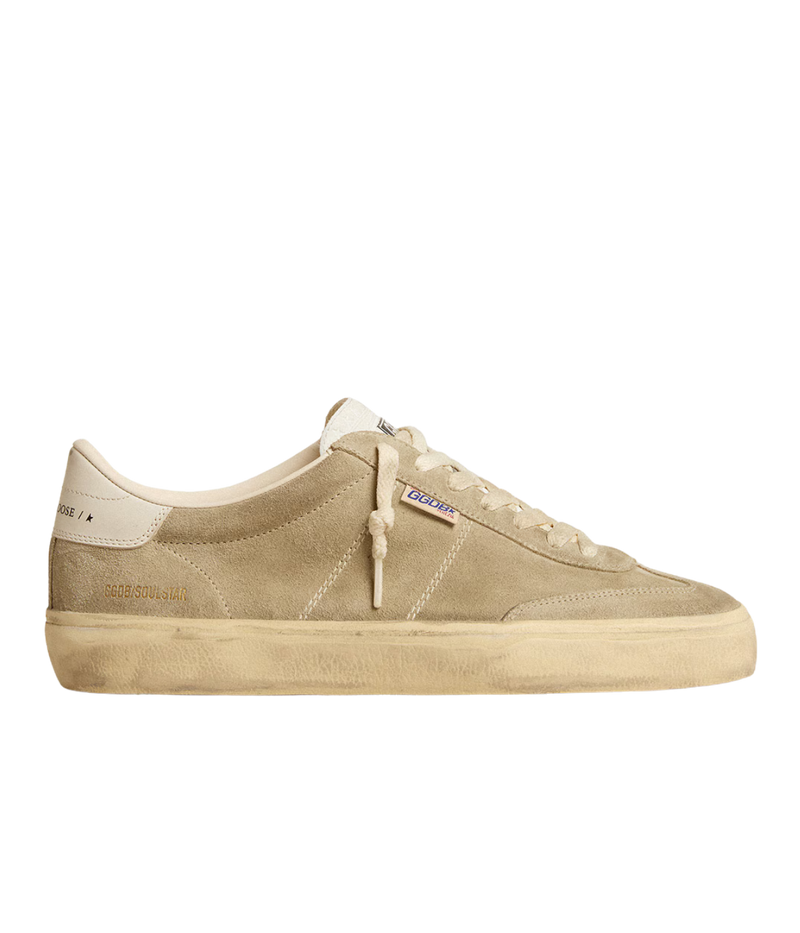 Golden Goose Soul Star Sneaker in Taupe & Milk - Side Shot