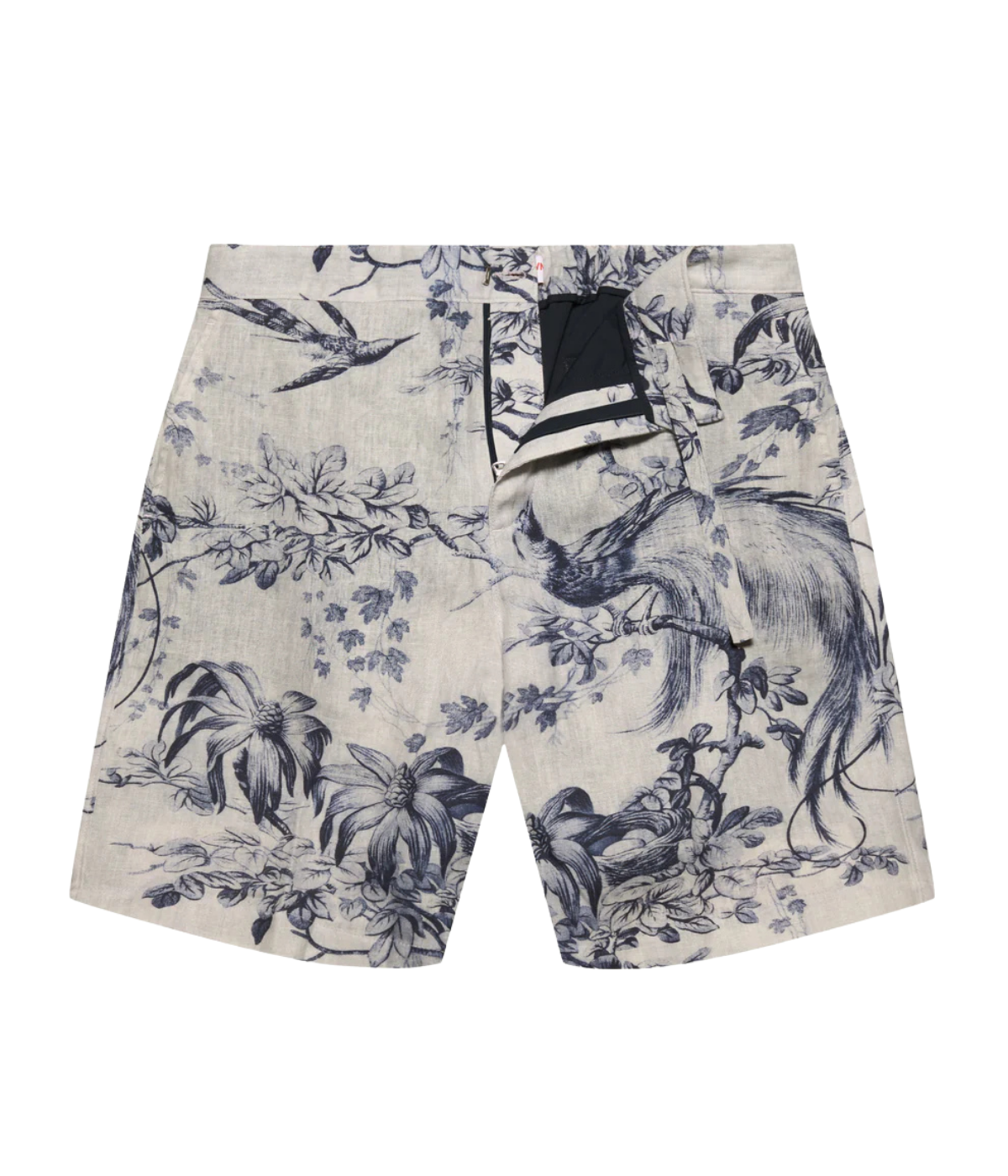 Orlebar Brown Laurent Linen Zephra Short in Aero Blue front flat lay.