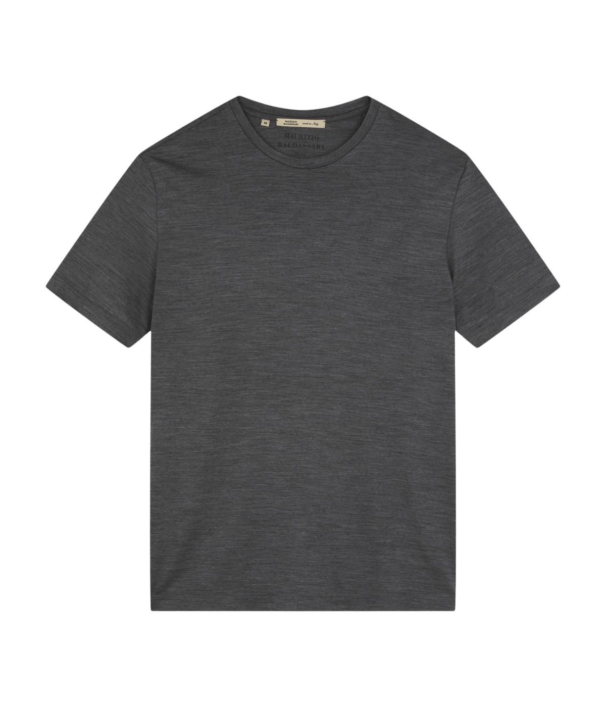 Maurizio Baldassari Linate Short Sleeve T-Shirt in Washed Grey front flat lay.