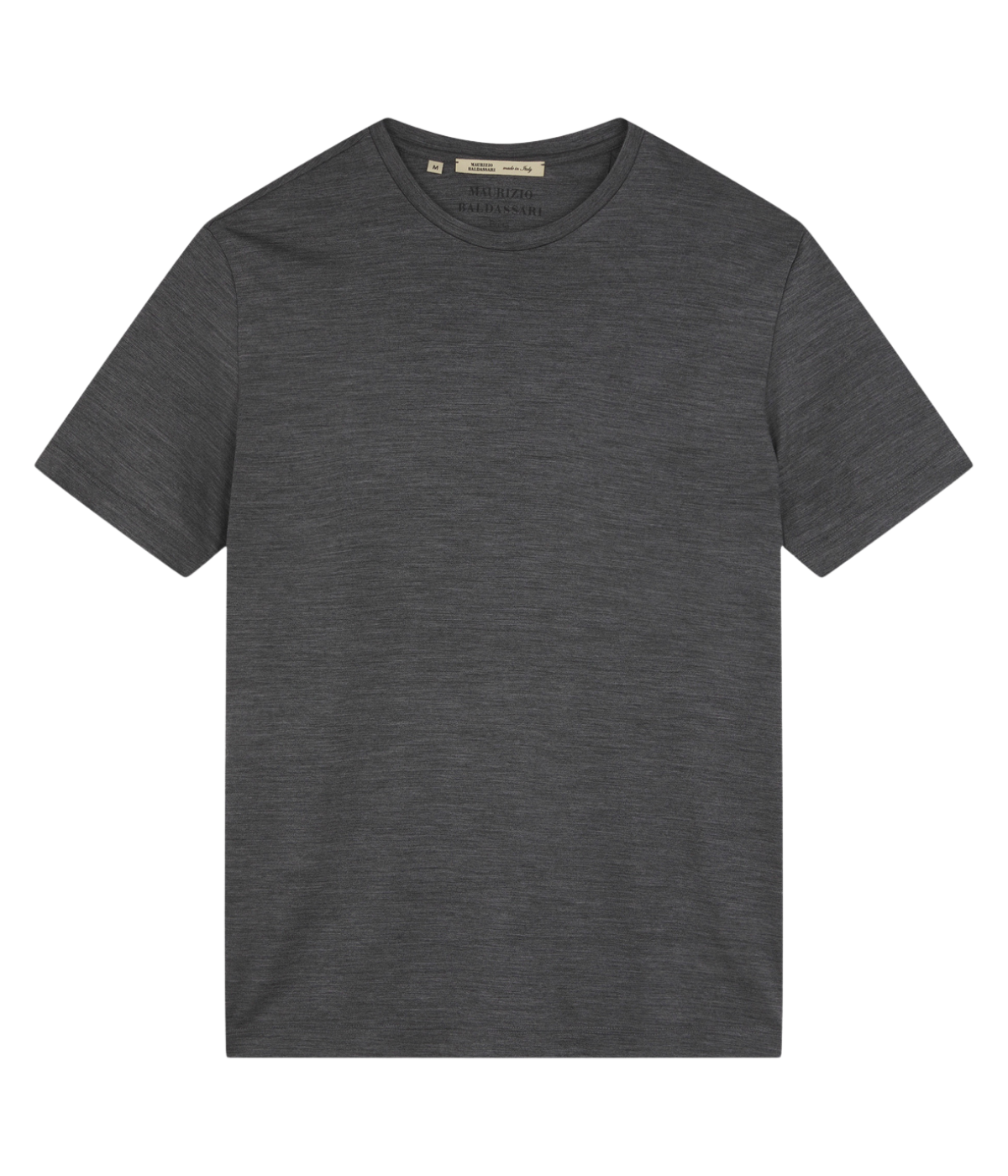 Maurizio Baldassari Linate Short Sleeve T-Shirt in Washed Grey front flat lay.