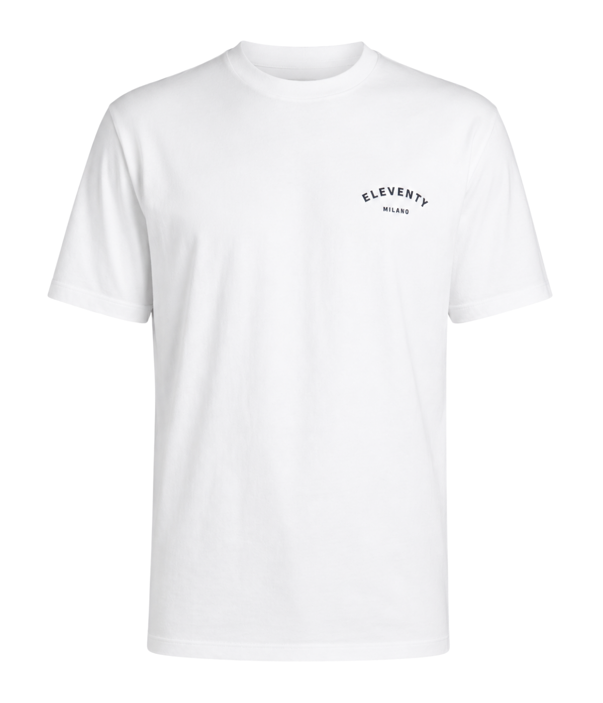 Eleventy Round Neck T-Shirt in White - Mannequin Ghost Front Shot