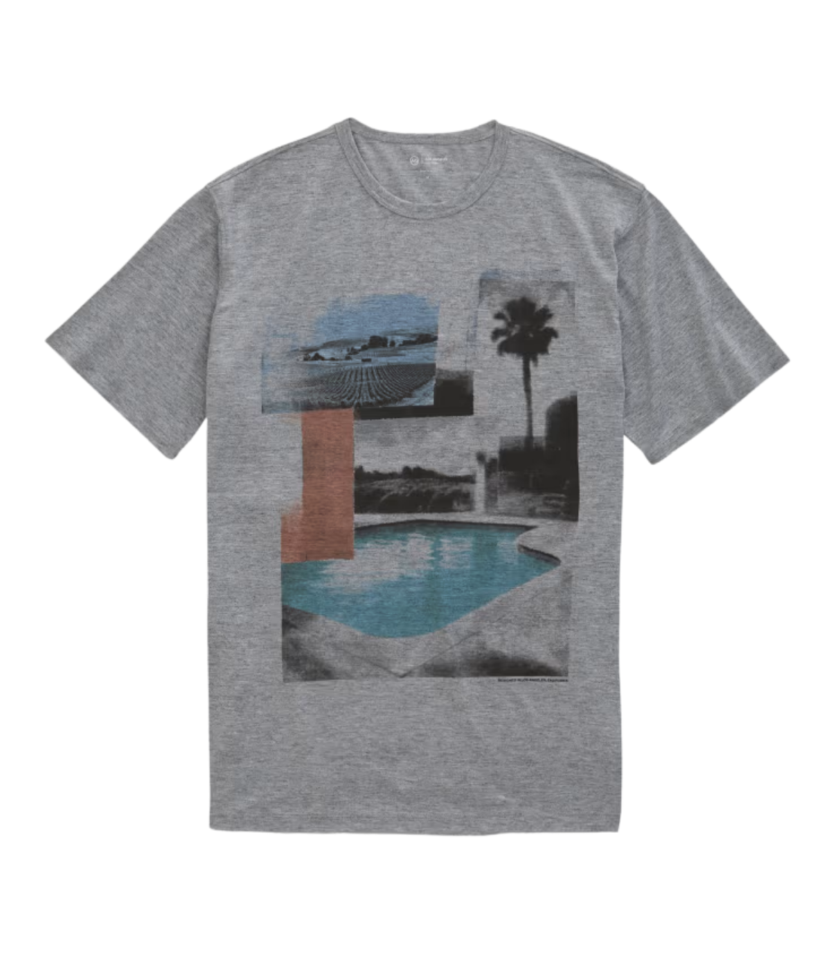 AG Bryce Crew in Poolside View Heather Grey Flat Lay Front View