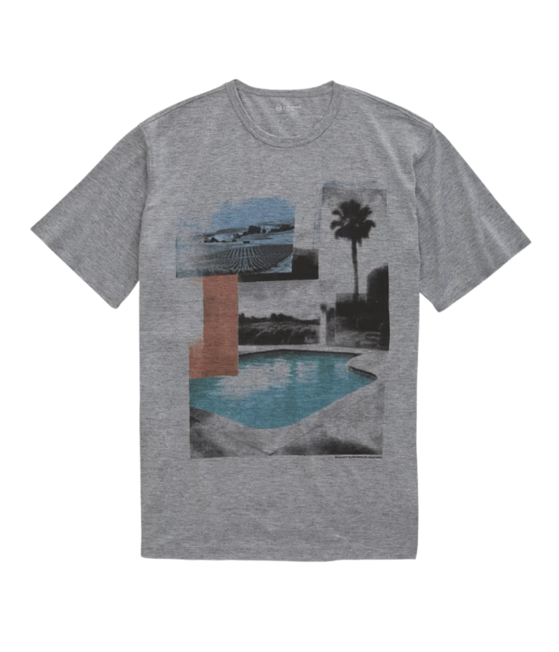 AG Bryce Crew in Poolside View Heather Grey Flat Lay Front View