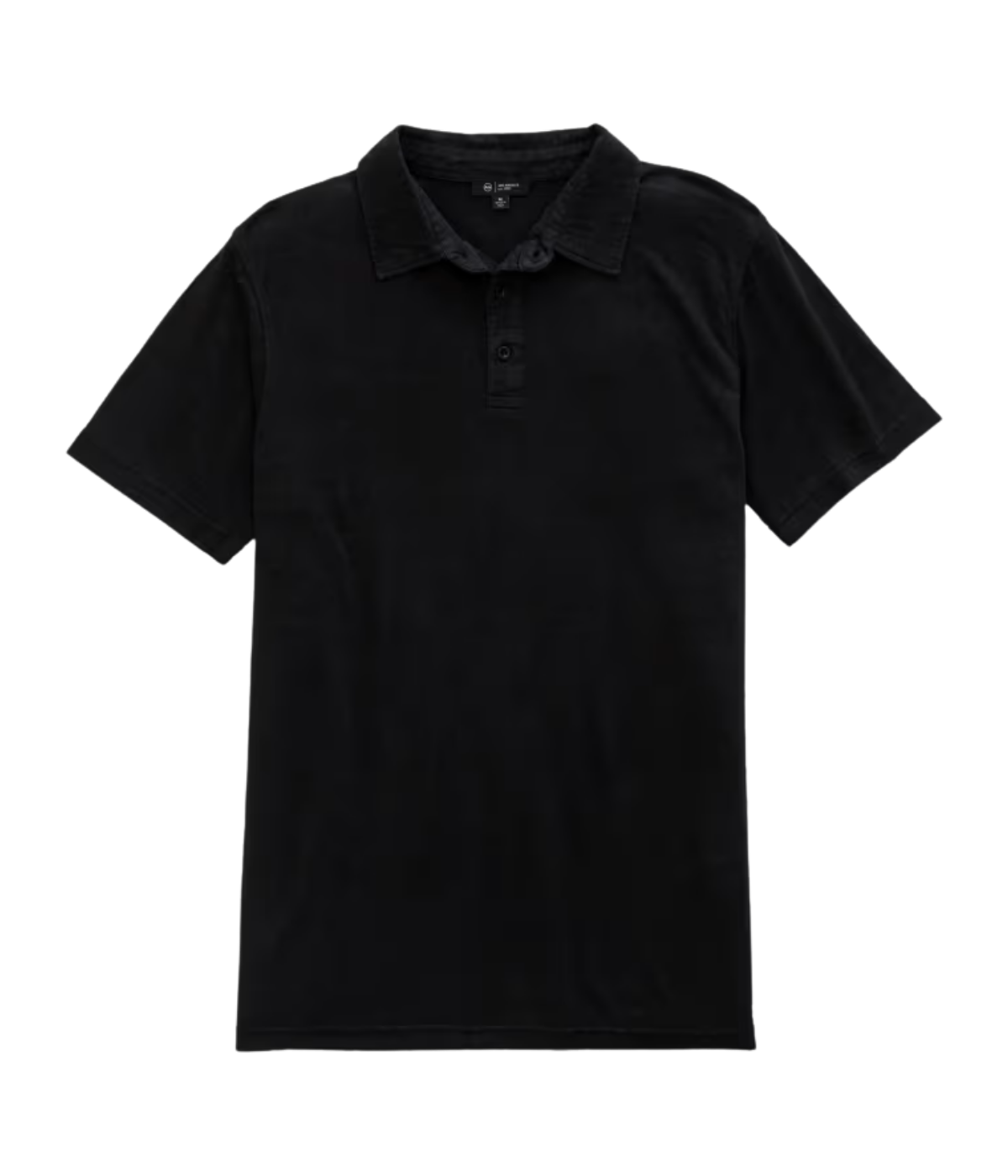 AG Bryce Short Sleeve Polo in True Black flat lay front view.
