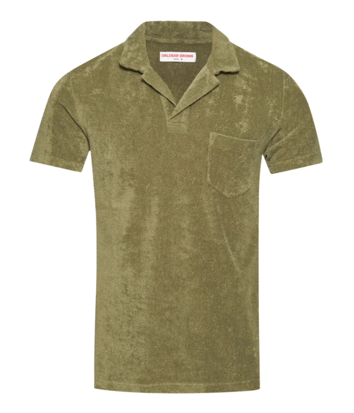 Terry Towelling Polo In Herbal Green