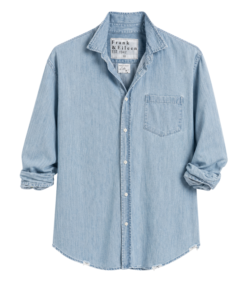 Luke Woven Shirt in Classic Wash Denim
