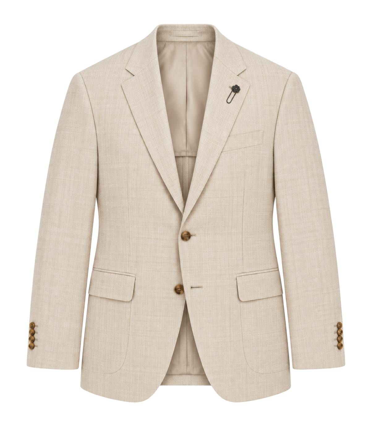 Front product view of Lardini Iconic Jacket in Beige Check