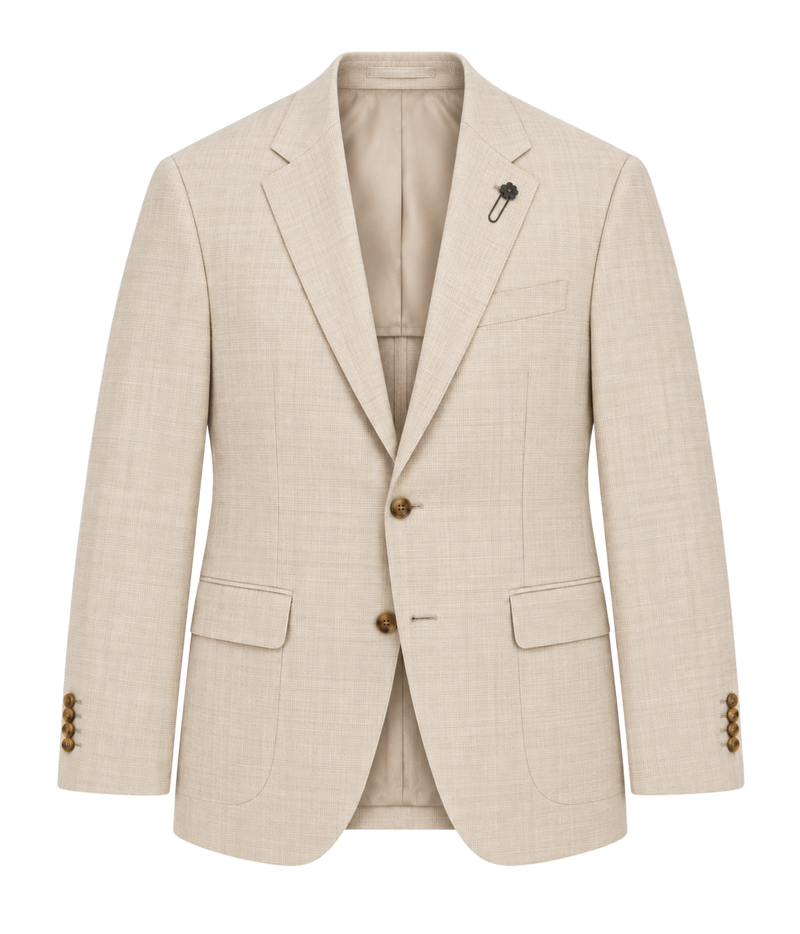 Front product view of Lardini Iconic Jacket in Beige Check