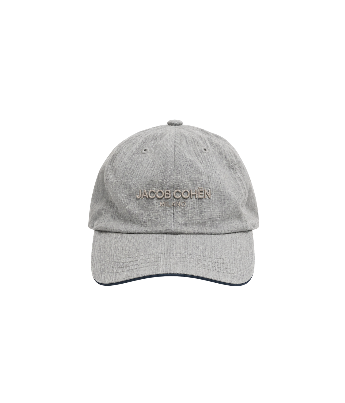 Front product view of Jacob Cohën Cappellino Baseball Cap in Medium Grey Melange showing the tonal embroidered logo
