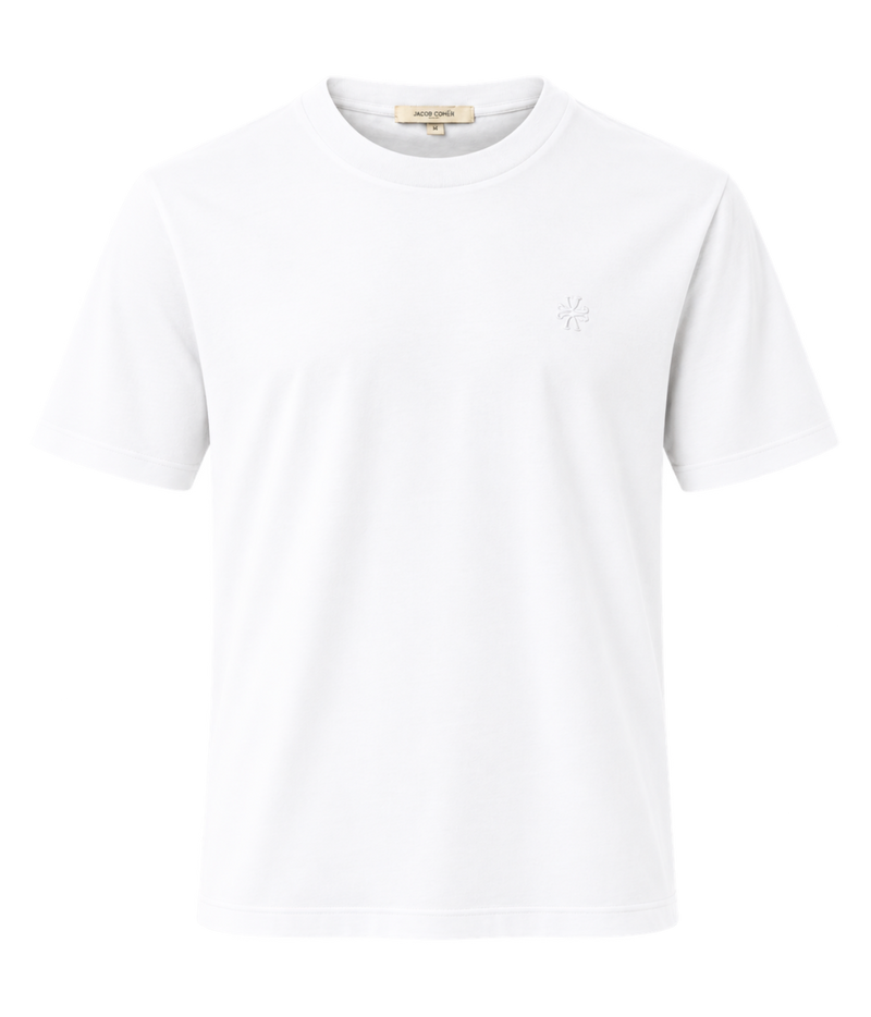 Front product view of Jacob Cohën Girocollo Costina T-Shirt in Optical White