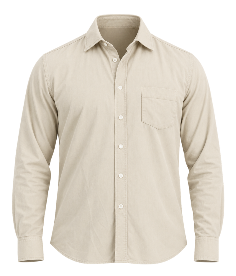 Front product view of Hartford Paul Tencel & Cotton Shirt in Stone
