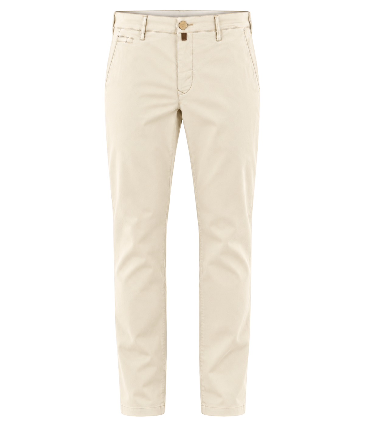 Front product view of Jacob Cohën Bobby Slim Chino Pants in Off White