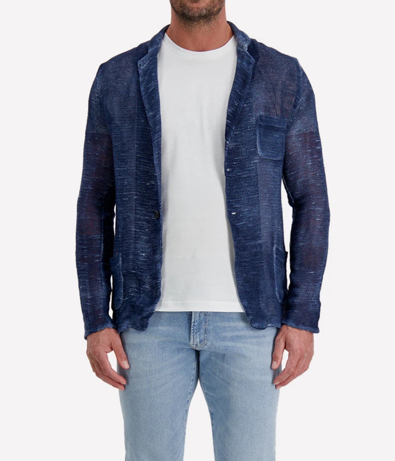 Geometric Camouflage Rever Jacket in FIUME