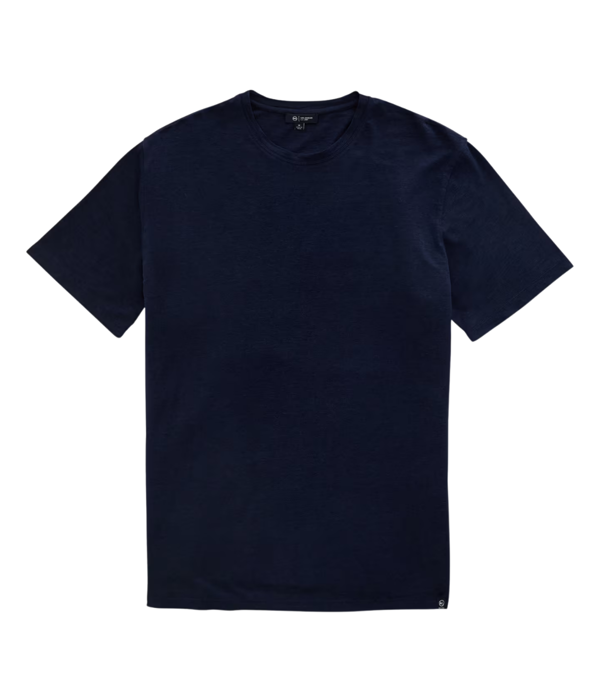 AG Jeans Bryce Crew Linen Tee in Deep Navy – Flat Lay View Premium Linen Jersey Knit