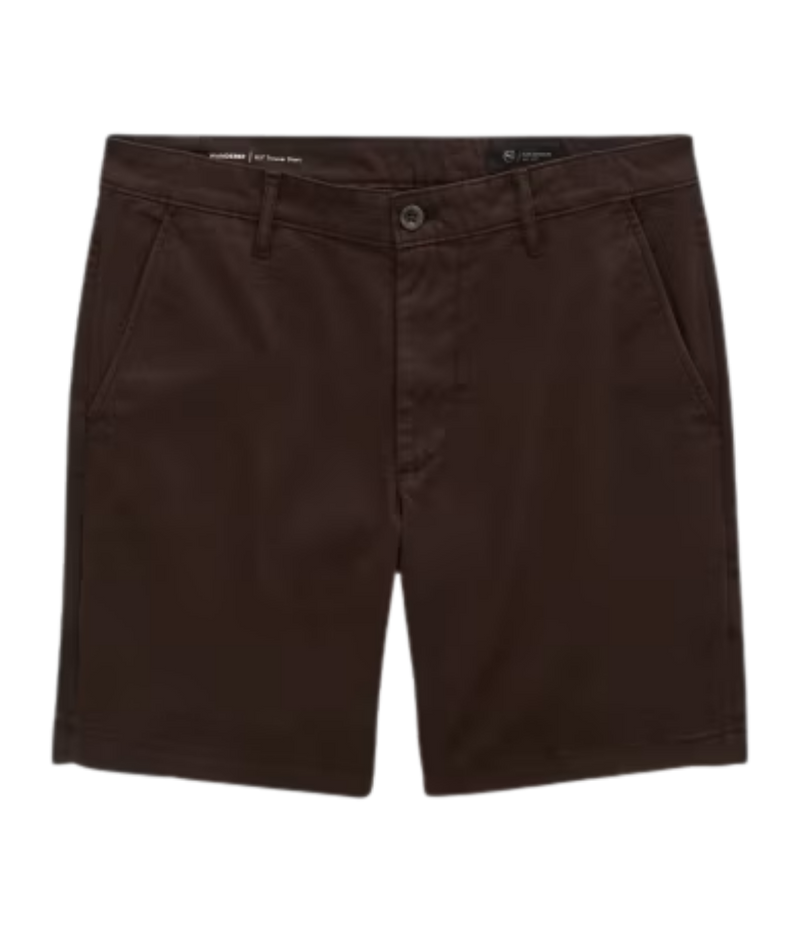 AG Jeans Wanderer Short in Sulfur Oak Barrel – Flat Lay View Tailored Slim Fit Shorts