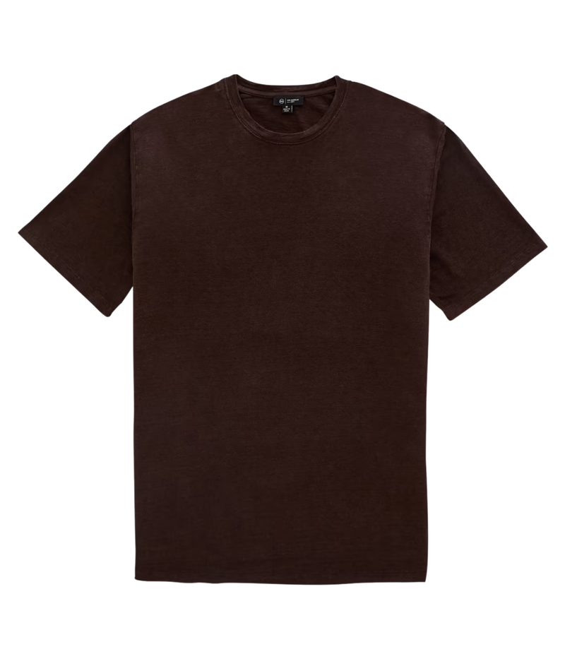 AG Jeans Bryce Crew in Oak Barrel – Front View Linen Crew Neck T-Shirt