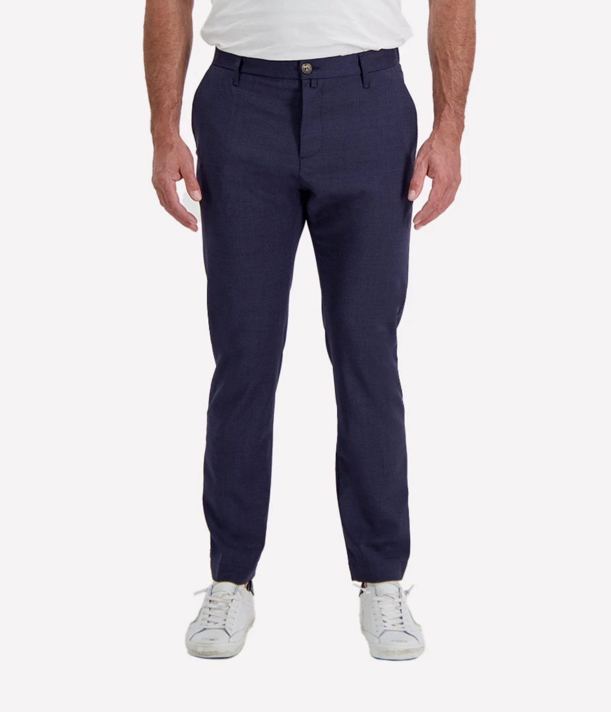 Jacob Cohën Gray Pantalone Regular Fit in Dark Blue Suede Patch – Front View Tailored Trousers