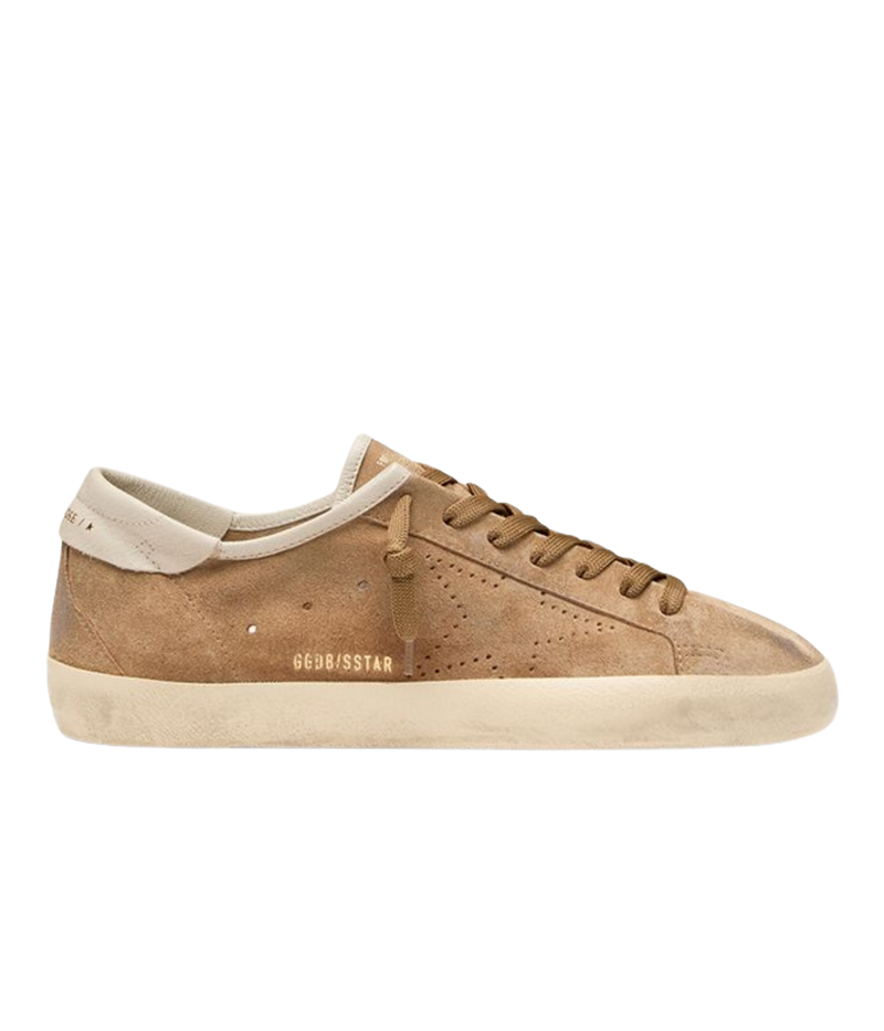 Golden Goose Super Star Sneaker In Tabacco & Cream - Side Shot