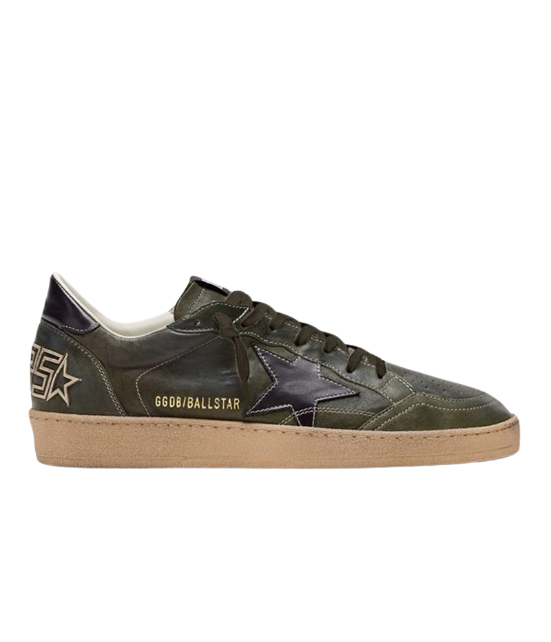 Ball Star Sneaker In Dark Green & Black - Side Profile