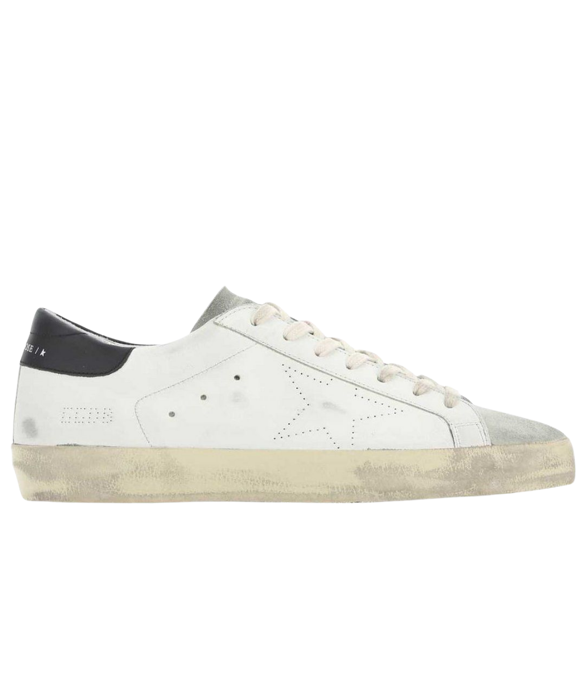 Golden Goose Super Star Sneaker in Black Leather - Side Shot