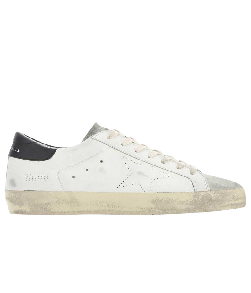 Golden Goose Super Star Sneaker in Black Leather - Side Shot