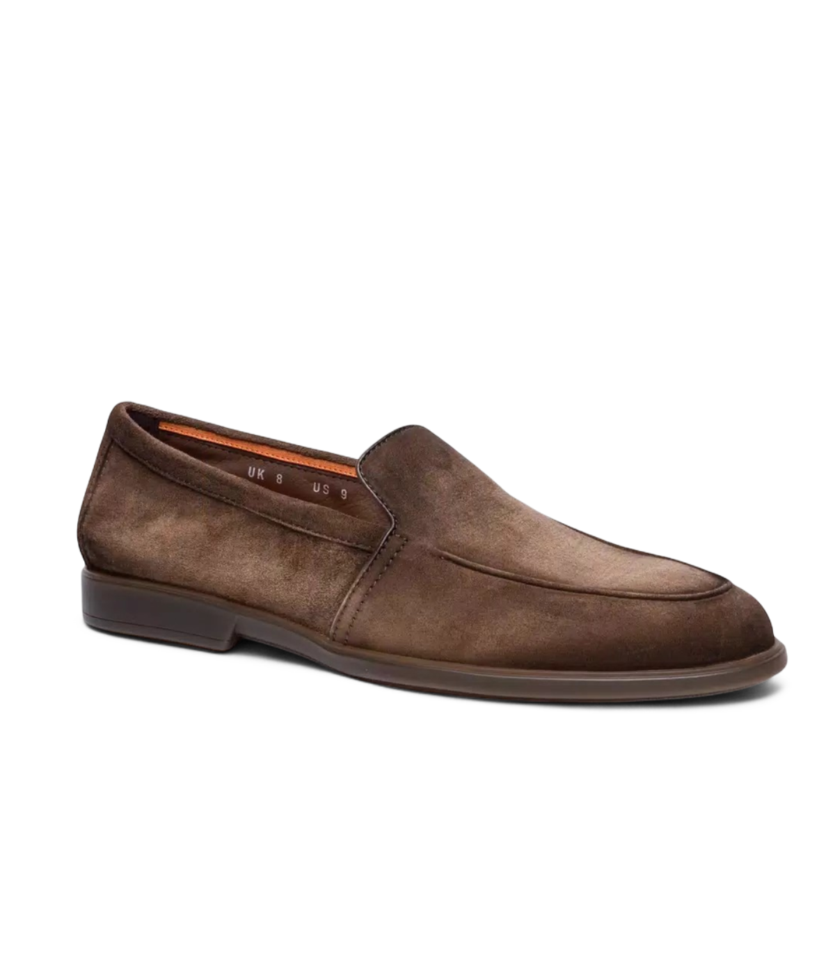 Santoni Malibu Tonal Loafer in Brown - side profile shot