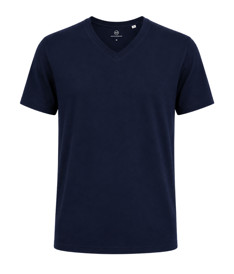 AG Bryce Vee Deep Navy Ghost Manniquin Front View Cotton V-Neck T-Shirt