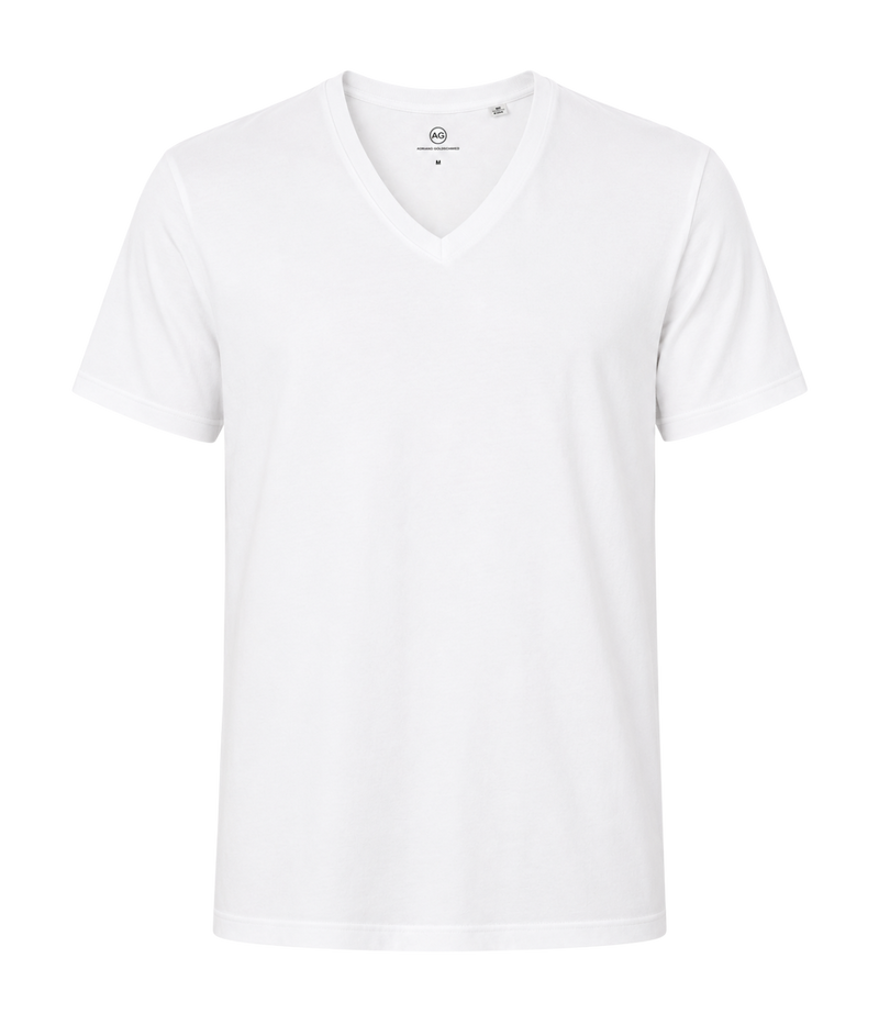 AG Bryce Vee True White Ghost Manniquin Front View Cotton V-Neck T-Shirt