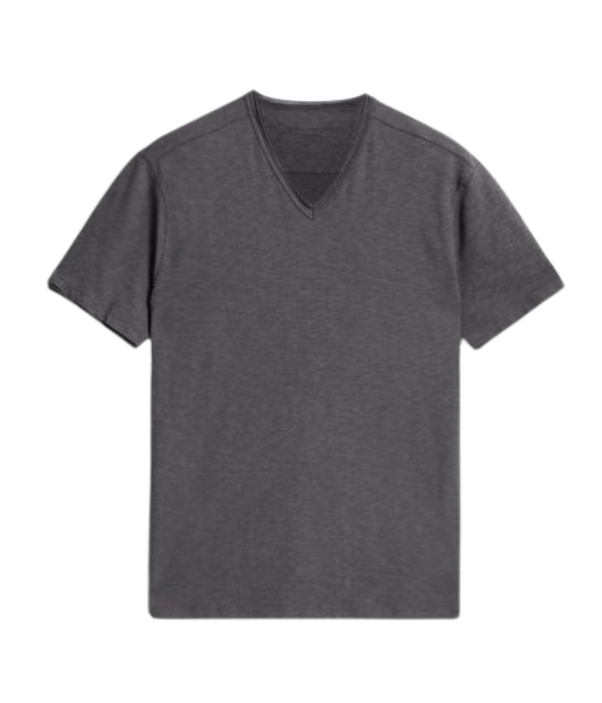 Miles Slub V Neck in Charcoal