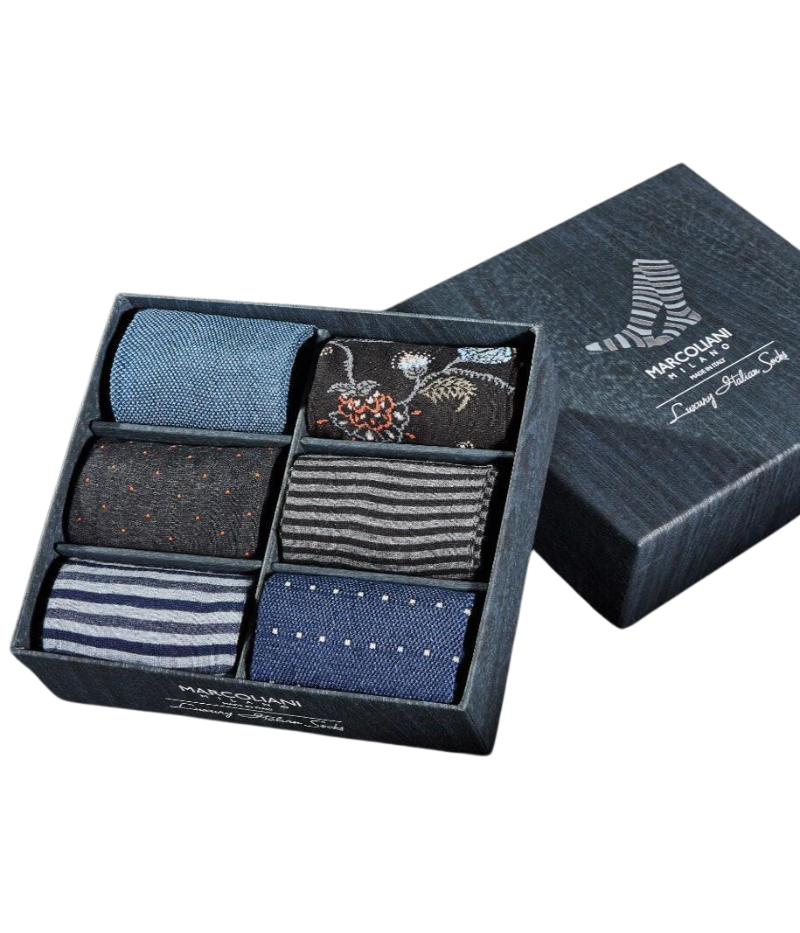 Prima Cotton Luxury Socks - 6 Pack in Multi