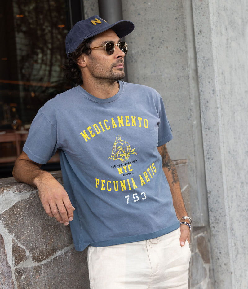 M.P.A NYC Tee in Faded Blue