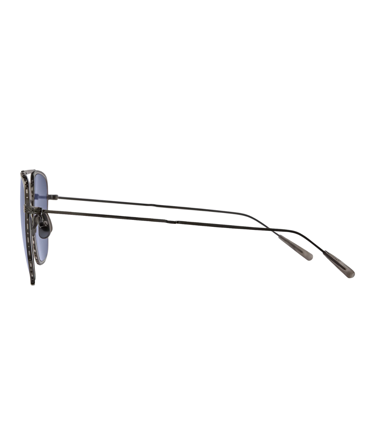 GLCO Novarro oversized square aviator sunglasses with perforated metal eye rim, filigree detailing, titanium eye wire, and structured top bar.