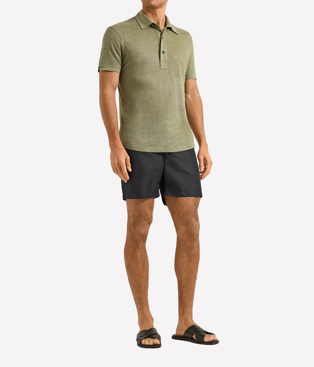 Sebastian Linen Shirt In Herbal Green