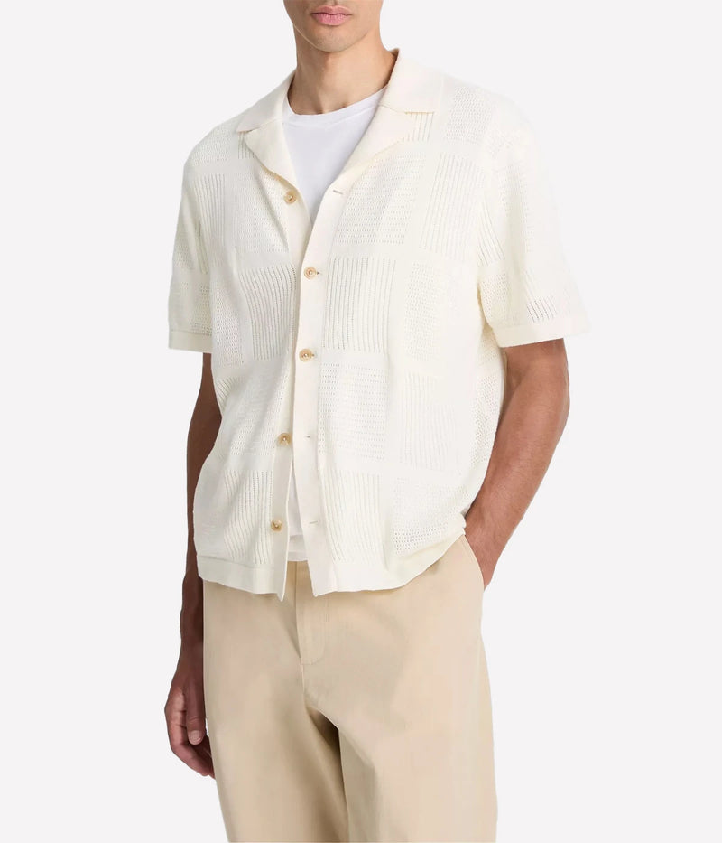 Patchwork Button Down in Classic Cream