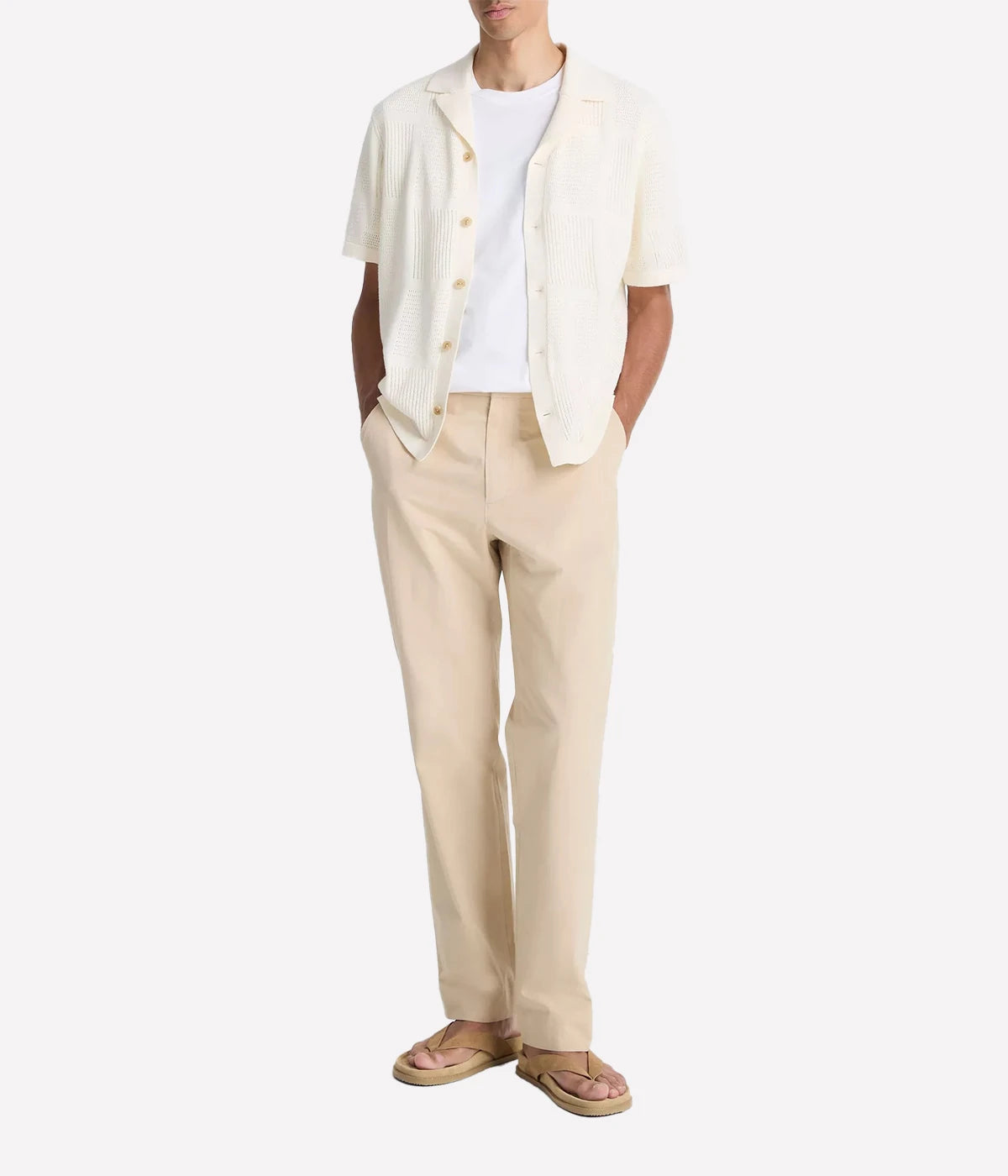 Patchwork Button Down in Classic Cream