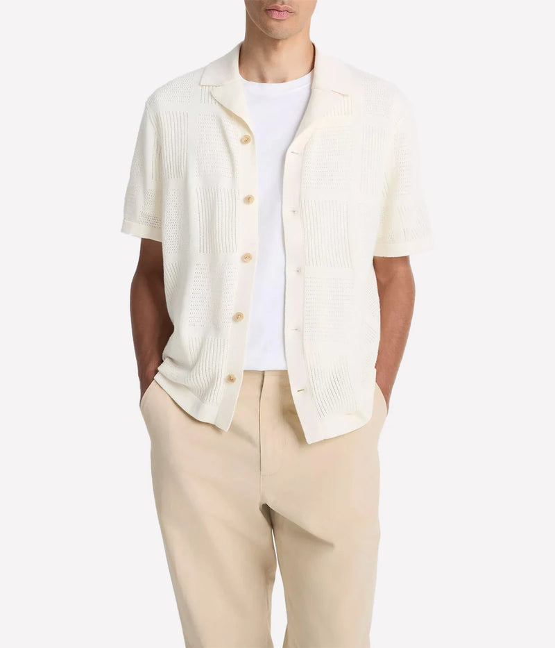 Patchwork Button Down in Classic Cream