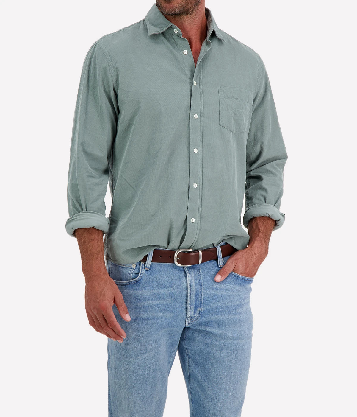 Paul Pat 02 Woven Shirt in Fern