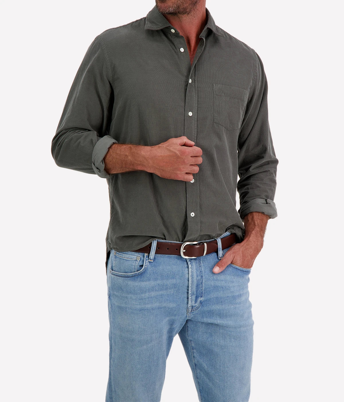 Paul Pat 02 Woven Shirt in Military