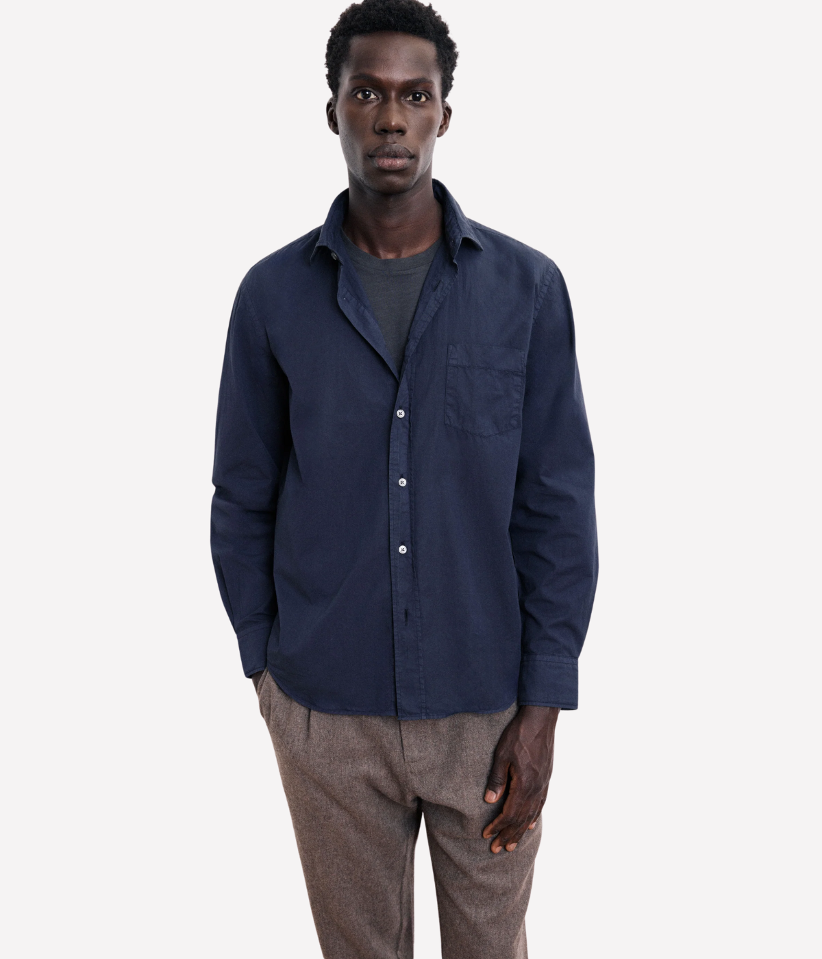 Paul Pat 01 Woven Shirt in Dark Navy