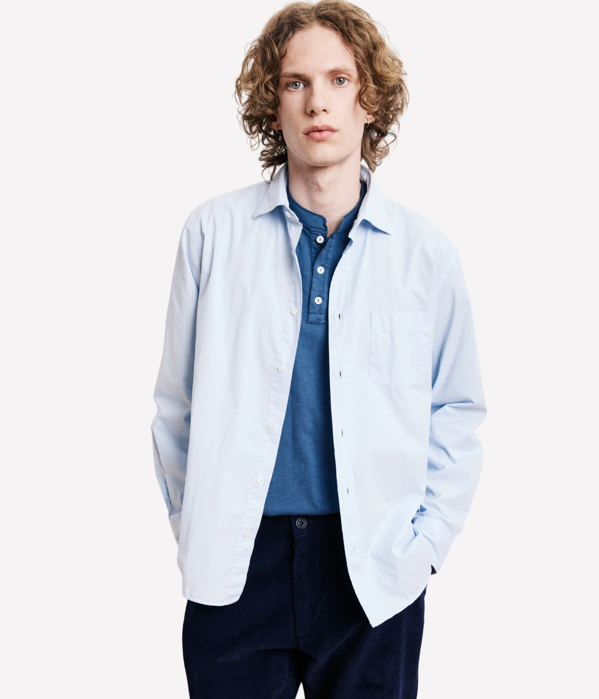 Paul Pat 01 Woven Shirt in Pale Blue