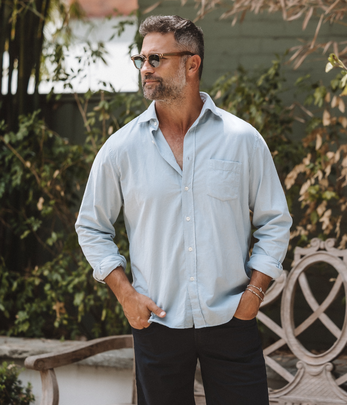 Paul Pat 02 Woven Shirt in Light Blue