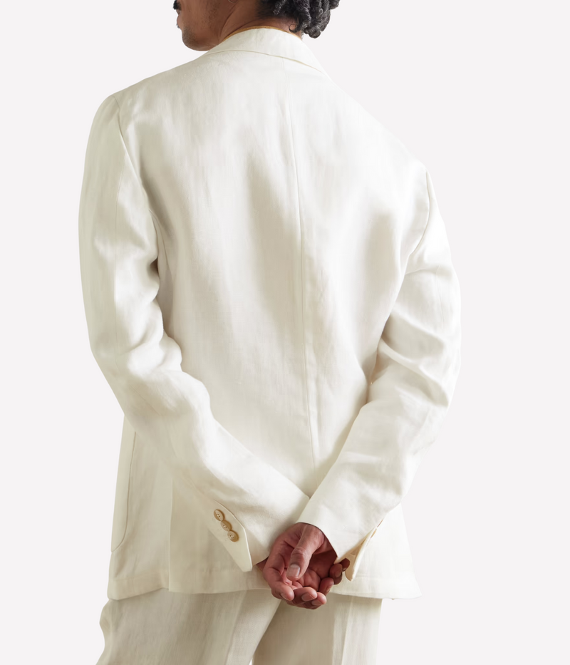 Paulo SB Linen Blazer in Ivory