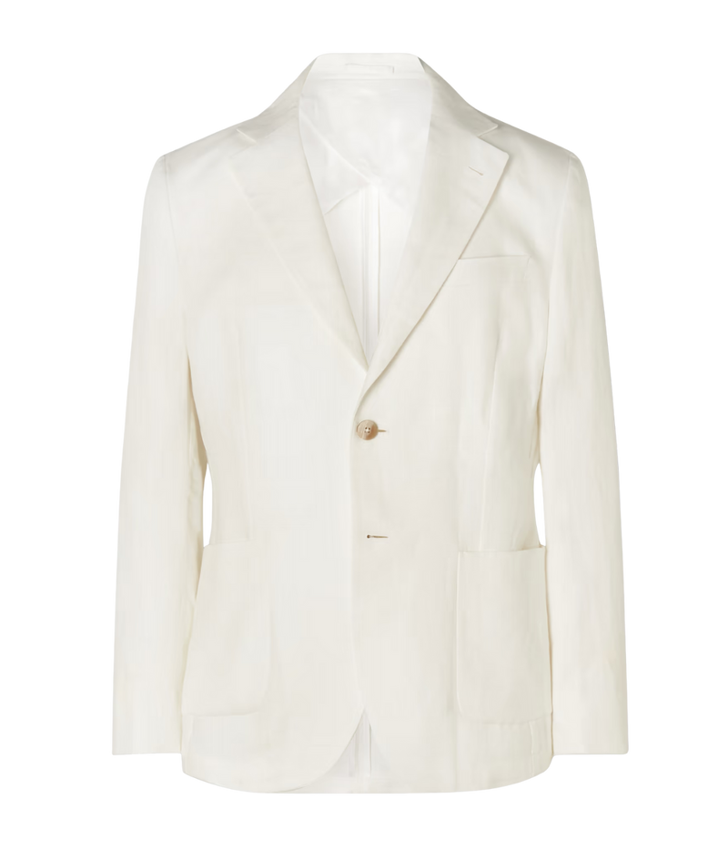 Paulo SB Linen Blazer in Ivory