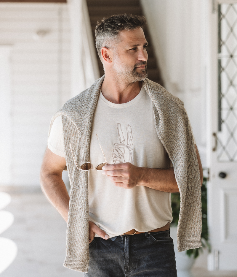 Short Sleeve Crew Tee in Twine